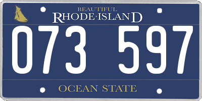 RI license plate 073597