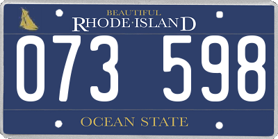 RI license plate 073598