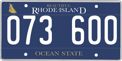 RI license plate 073600