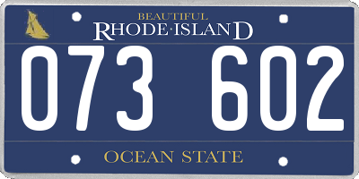 RI license plate 073602