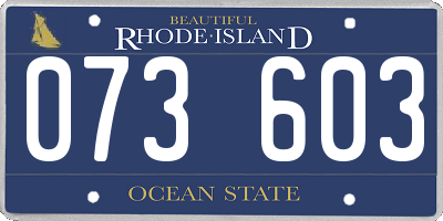 RI license plate 073603
