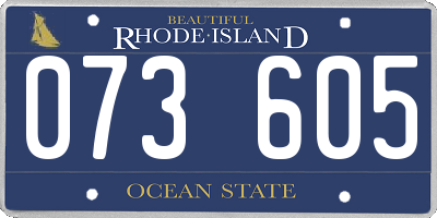 RI license plate 073605