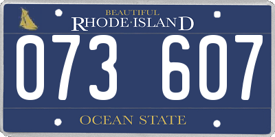 RI license plate 073607