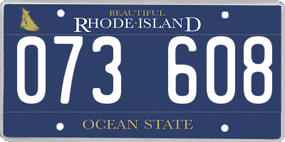 RI license plate 073608