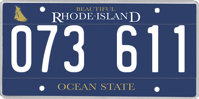 RI license plate 073611