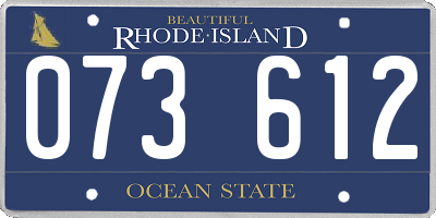 RI license plate 073612