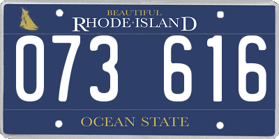 RI license plate 073616
