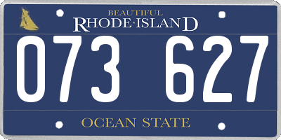 RI license plate 073627