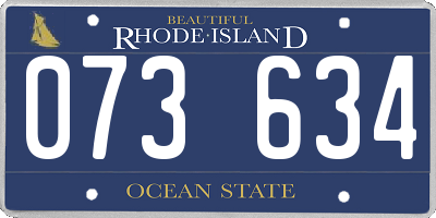 RI license plate 073634