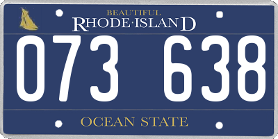 RI license plate 073638
