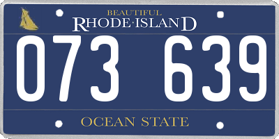 RI license plate 073639