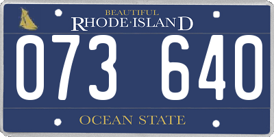 RI license plate 073640