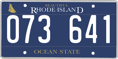 RI license plate 073641