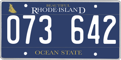 RI license plate 073642