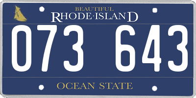 RI license plate 073643