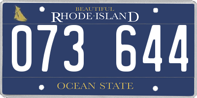 RI license plate 073644