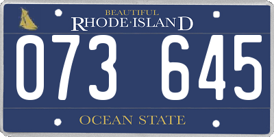 RI license plate 073645