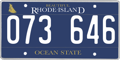 RI license plate 073646