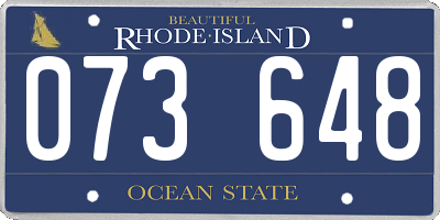 RI license plate 073648