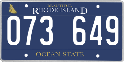 RI license plate 073649