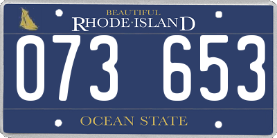RI license plate 073653