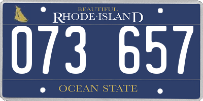 RI license plate 073657
