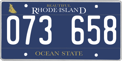 RI license plate 073658