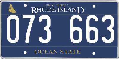 RI license plate 073663