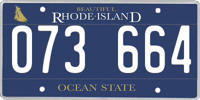 RI license plate 073664