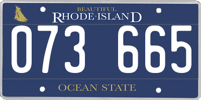 RI license plate 073665
