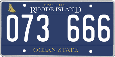 RI license plate 073666