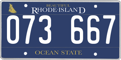 RI license plate 073667
