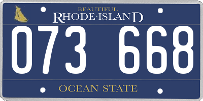 RI license plate 073668