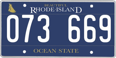 RI license plate 073669