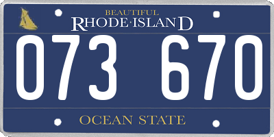 RI license plate 073670