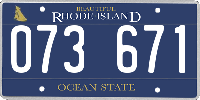 RI license plate 073671
