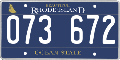 RI license plate 073672