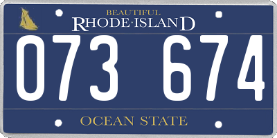 RI license plate 073674
