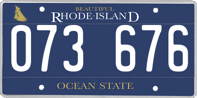 RI license plate 073676