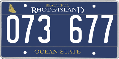 RI license plate 073677