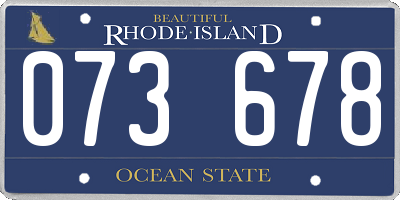 RI license plate 073678