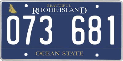 RI license plate 073681