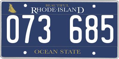 RI license plate 073685