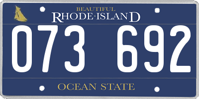 RI license plate 073692