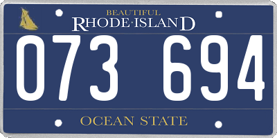 RI license plate 073694