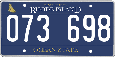 RI license plate 073698