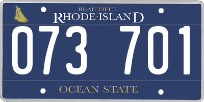 RI license plate 073701