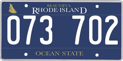 RI license plate 073702
