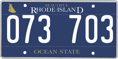 RI license plate 073703