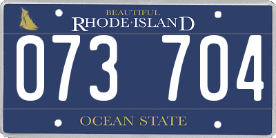 RI license plate 073704